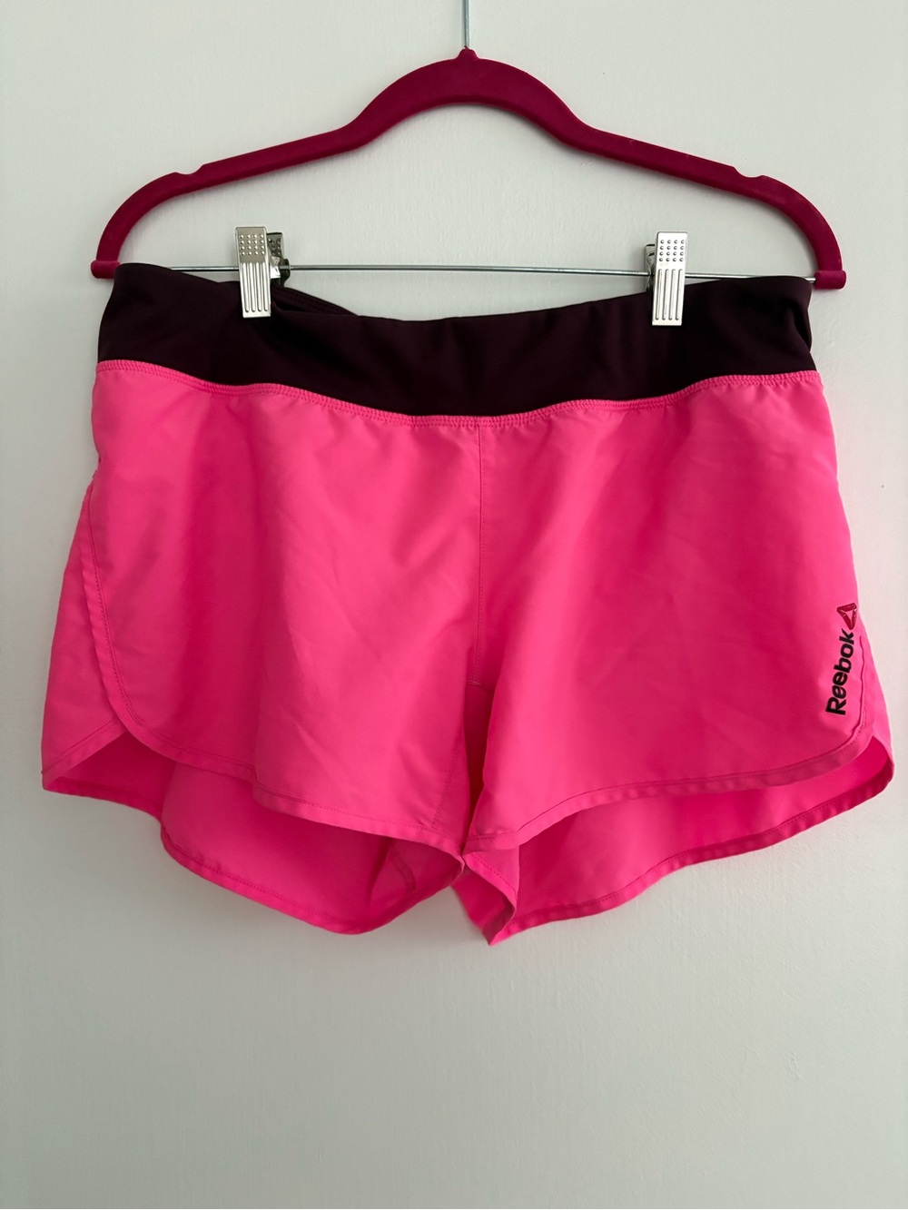Reebok Hot Pink Athletic Shorts with Dark Waistband